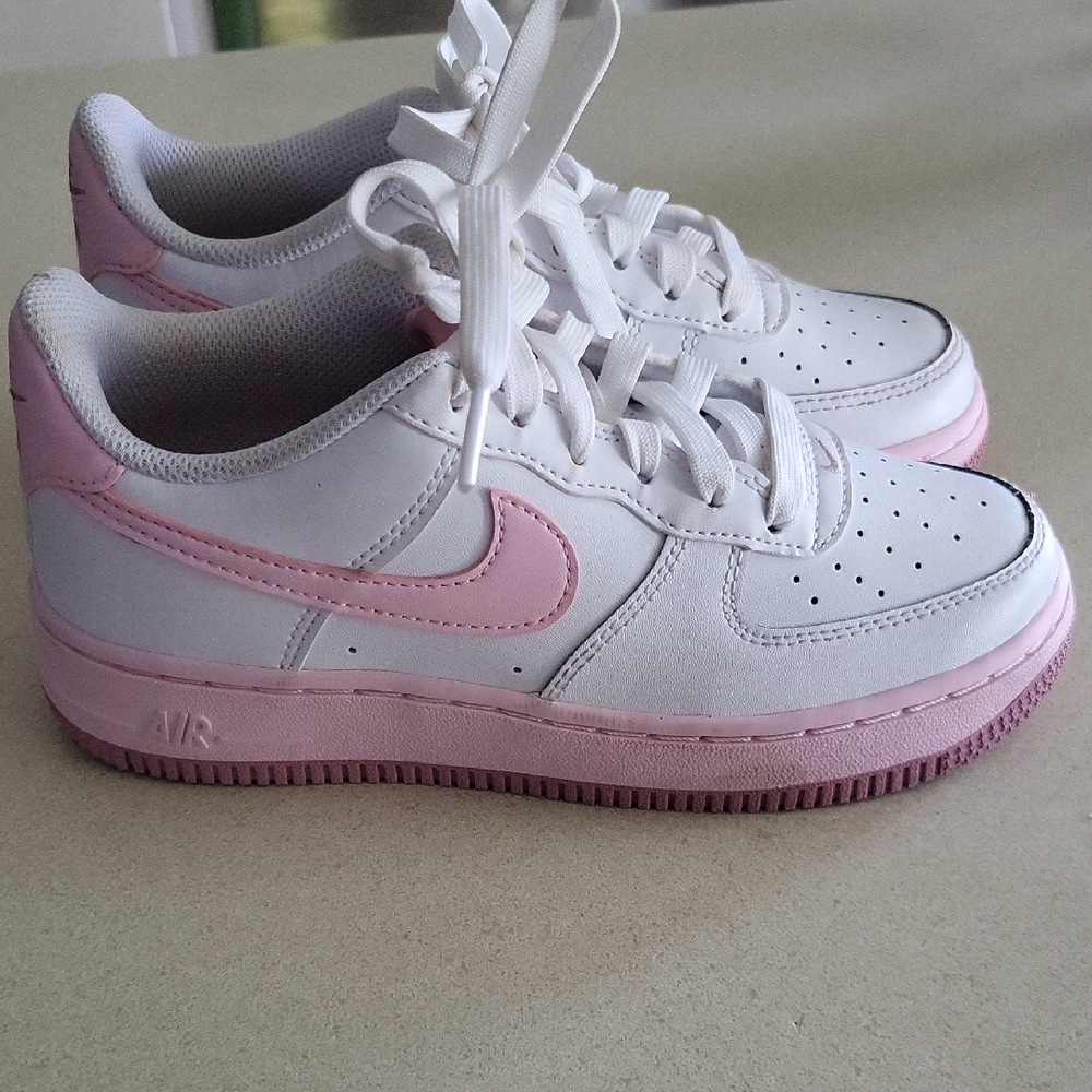 Nike Air Force 1 White and Pink Shoes